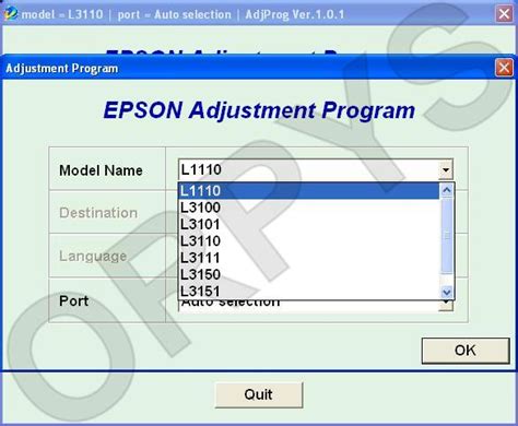 Epson L1110 Adjustment Program .